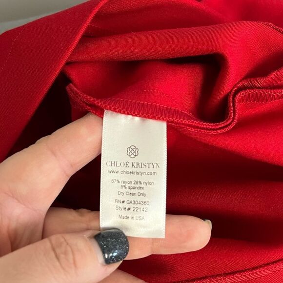 Chloe Kristyn Red Bridgette Wide Leg Ponte Pant Women's NWT Size XS - Picture 10 of 11